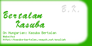 bertalan kasuba business card